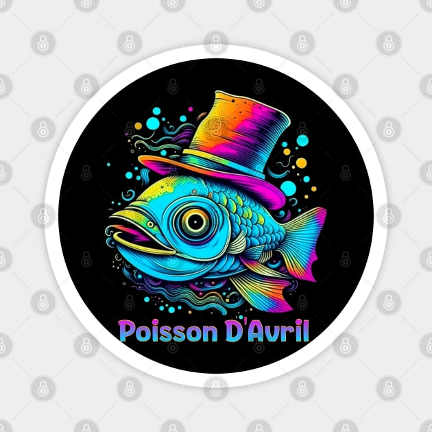 Psychedelic April Fish Magnet by HolidayBug